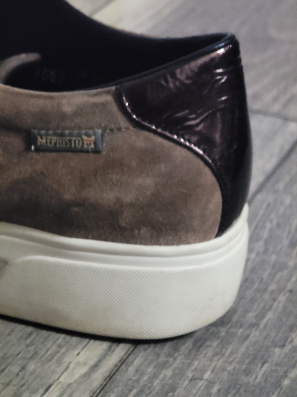 Mephisto Women's Frederica Luxor Taupe Suede Sneakers with Dark Brown Straps 10 - Picture 6 of 12